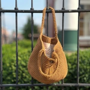 Brown Crochet Market Bag, Large, Handmade